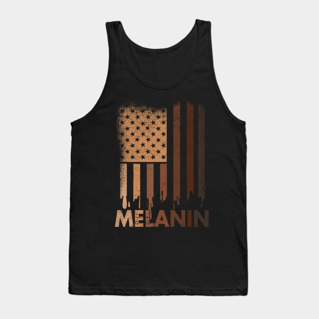 Melanin T-Shirt Drippin Melanin Black Pride Shirt For African American Queen King Women Men Tank Top by Otis Patrick